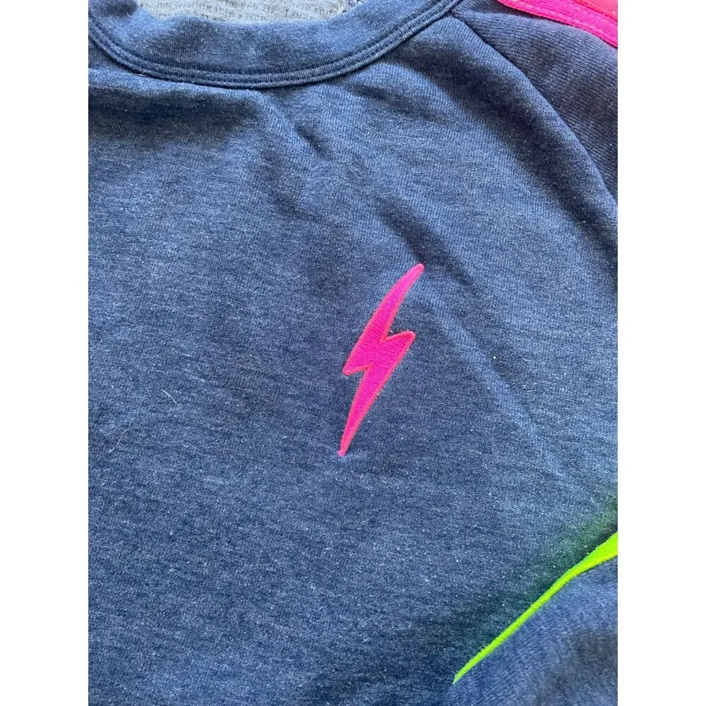 Aviator Nation Bolt Cropped Sweatshirt Sz XL Surfer Loungewear Streetwear Cozy - Picture 6 of 9
